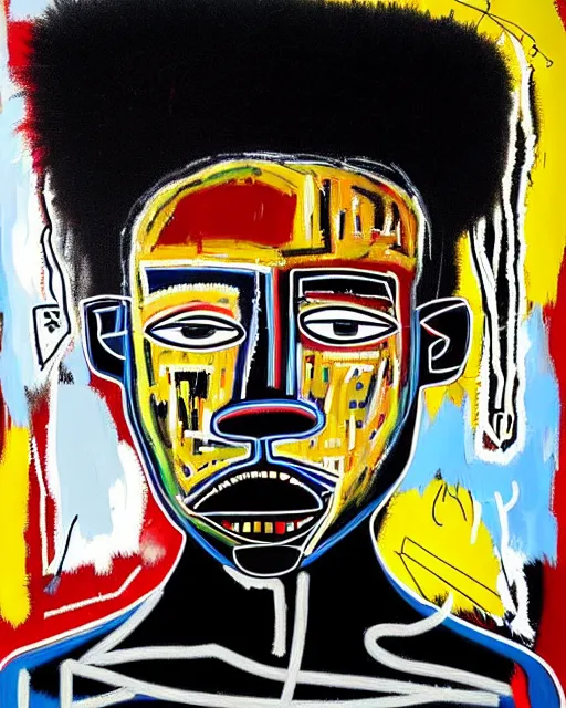 Image similar to A extremely highly detailed majestic hi-res beautiful immaculate head and shoulders award winning painting masterpiece of the face of a strong black african man by Jean-Michel Basquiat, 8k, high textures, hyper sharp, insanely detailed and intricate, super detailed, 8k HDR high quality