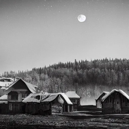 Image similar to russian village on moon