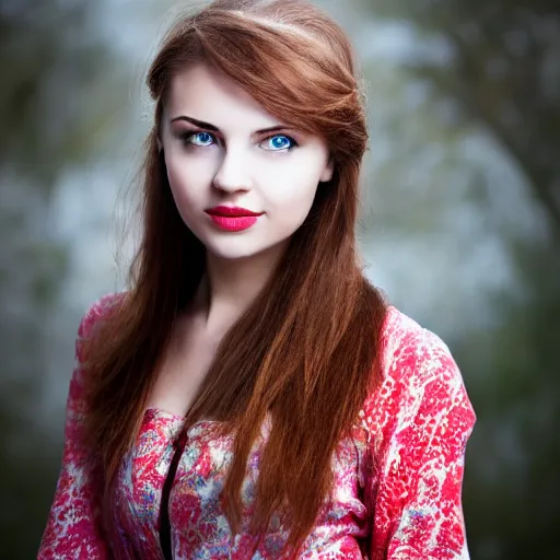 Prompt: photo portrait of a young beautiful ukrainian woman