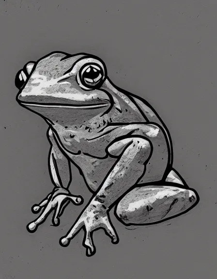 Image similar to a god frog sketch, black and white, artstation, dramatic scenery, masterpiece, aesthetic