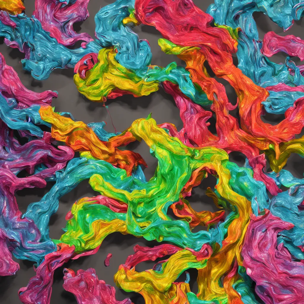 Image similar to painful pleasures by lynda benglis, octane render, colorful, 4 k, 8 k