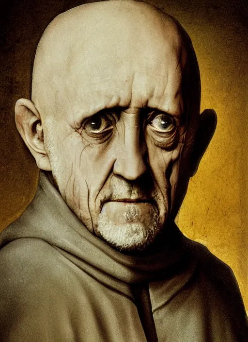 Image similar to mike ehrmantraut by hieronymus bosch, detailed digital art, trending on Artstation