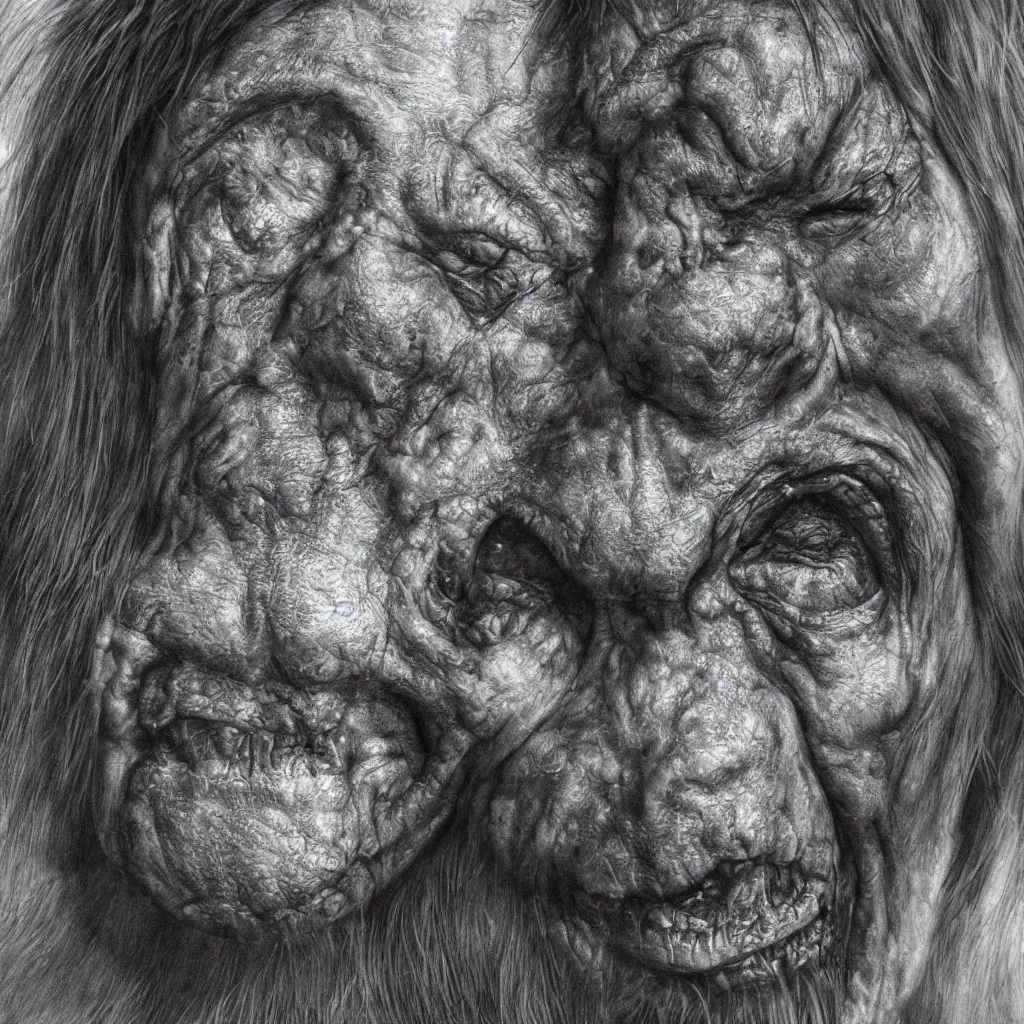 Prompt: a realistic detailed portrait photo of a monster