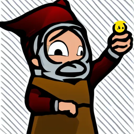 Prompt: wizard pondering his orb, discord emoji, 2 d, flat, orthographic, transparent background, svg