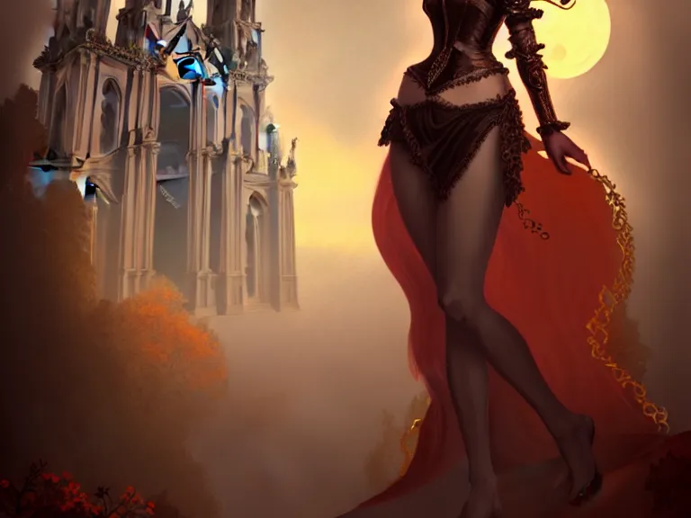 Image similar to full body portrait of a woman styled after a baroque cathedral 🍑, fantasy artwork, award winning, very very very very very very very beautiful scenery, artstation