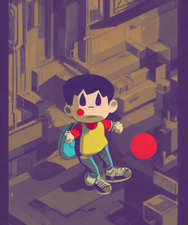 Prompt: ness from earthbound in the style of dan mumford, crisp 8 k line art, digital painting, artstation, unreal engine, octane render, emissive lighting, concept art, matte, sharp focus, hyper realistic lighting, illustration