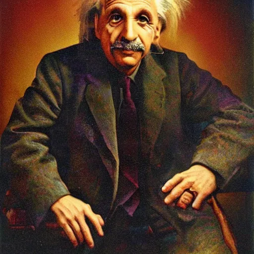 Prompt: bear gay einstein portrait