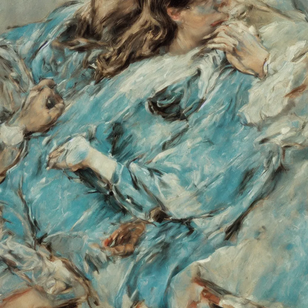 Prompt: high quality high detail painting by lucian freud, jenny savile, john singer sargent, turquoise, hd