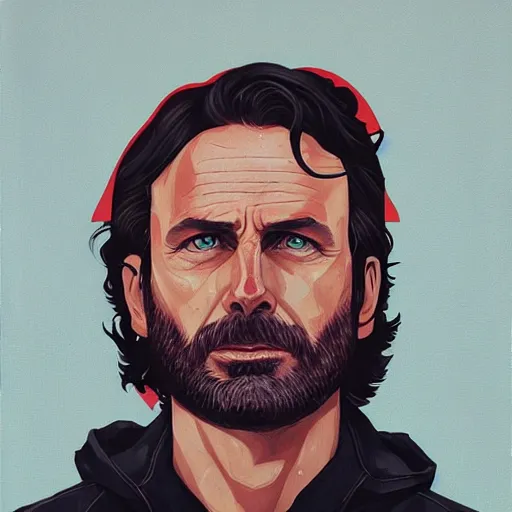 Image similar to Rick Grimes picture by Sachin Teng, asymmetrical, dark vibes, Realistic Painting , Organic painting, Matte Painting, geometric shapes, hard edges, graffiti, street art:2 by Sachin Teng:4