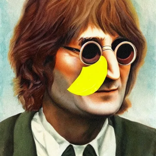 Prompt: john lennon in a lemon