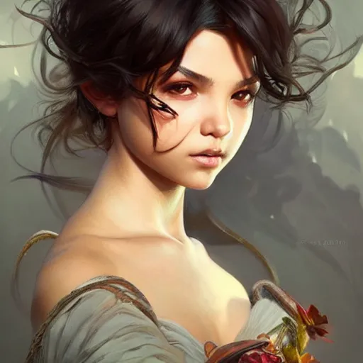 Image similar to beautiful natural isabela moner, intricate, elegant, highly detailed, digital painting, artstation, concept art, smooth, sharp focus, illustration, art by artgerm and greg rutkowski and alphonse mucha and loish and WLOP