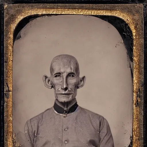 Image similar to Grainy obscure tintype photograph of Gray alien, rural Texas, 1911 photograph