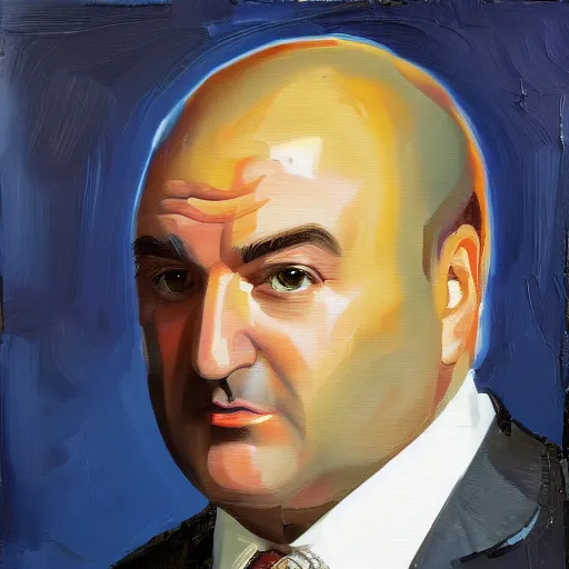 Prompt: kevin o'leary paintings of kevin o'leary, exposed in museums by kevin o'leary