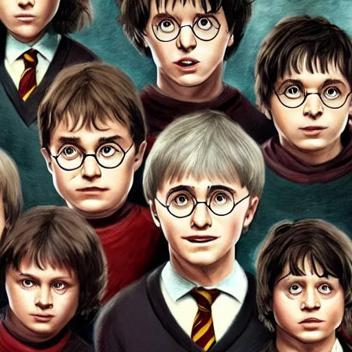 Image similar to a detailed portait of harry potter