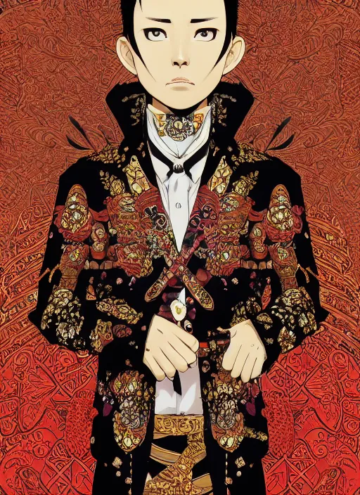 Prompt: a portrait of a chicken man, digital painting by ilya kuvshinov, wearing an ornate outfit, by reiq, by takeshi obata, hiromu arakawa, masashi kishimoto, tite kubo, yusuke murata, masashi ando, 4 k wallpaper, masterpiece, gorgeous, stunning