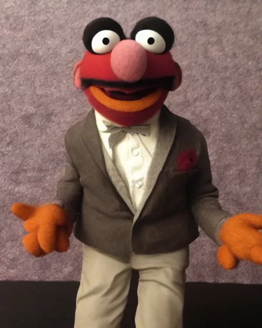 Image similar to stanley hudson as a muppet. highly detailed felt. hyper real photo. 4 k.