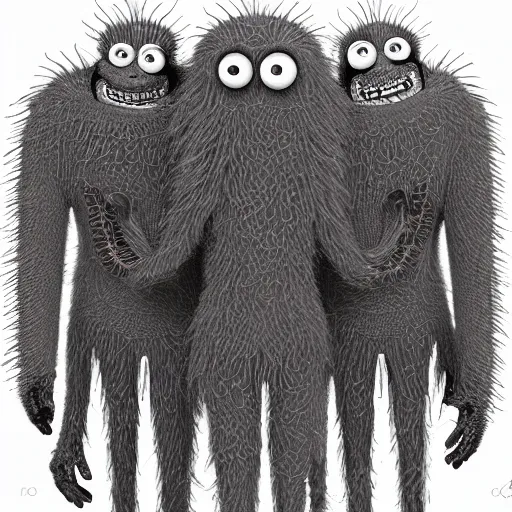 Prompt: hairy minions, Trypophobia, creepy