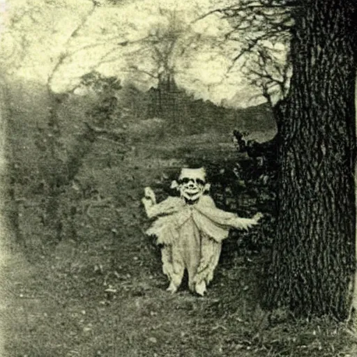 Image similar to real monster found in the park, 1 8 0 0 s old photograph