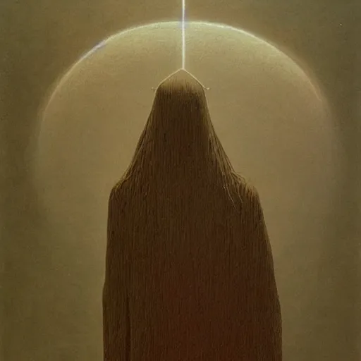 Prompt: A Character by Zdzisław Beksiński