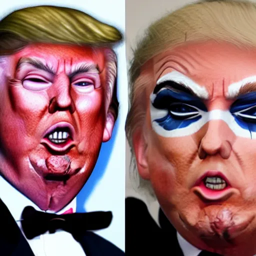 Image similar to Donald Trump in drag makeup