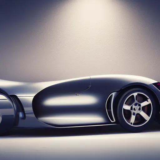 Image similar to (Porsche) designed by Apple, studio light, octane render