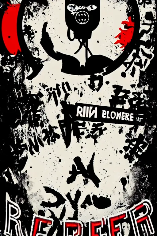 Prompt: rice cooker masked killer horror movie poster