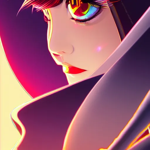 Image similar to worms eye view of beautiful powerful woman in cyber city, illustration by genshin impact, artgerm, 4 k, digital art, surreal, space dandy style, highly detailed, godsend, artstation, digital painting, concept art, smooth, sharp focus, h 6 4 0