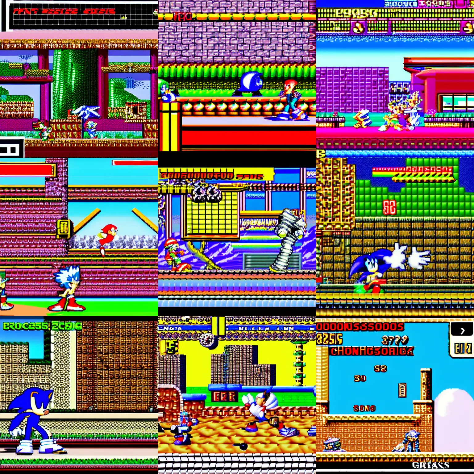 Prompt: a neo geo game screenshot, sonic game