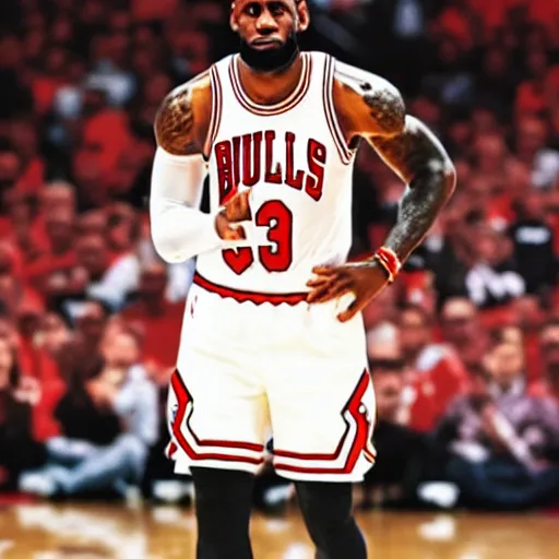 Prompt: LeBron James as a member of the Chicago Bulls