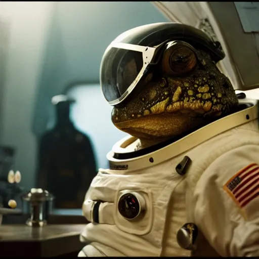 Prompt: in one frame, the toad sits opposite Brad Pitt in a spacesuit, 4k, 8k, top cinematic lighting , cinematic mood, by David Lazar and Annie Leibovitz 500px photos,