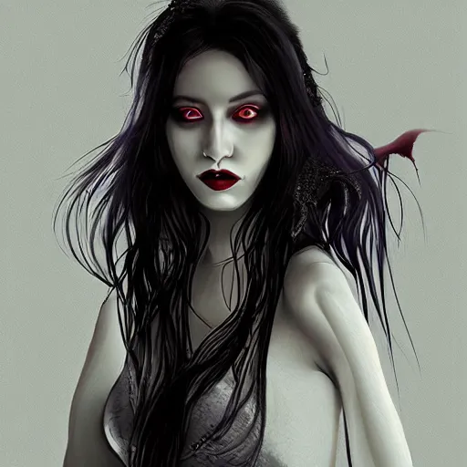 Image similar to the vampire woman portrait, fantasy art, concept art, photorealistic, highly detailed,