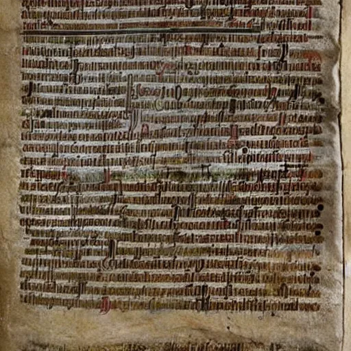 Prompt: colse - up of an ancient manuscript decribing artificial intelligence.