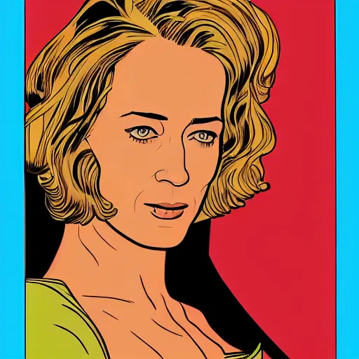 Image similar to emily blunt retro minimalist portrait by jean giraud, moebius starwatcher comic, 8 k