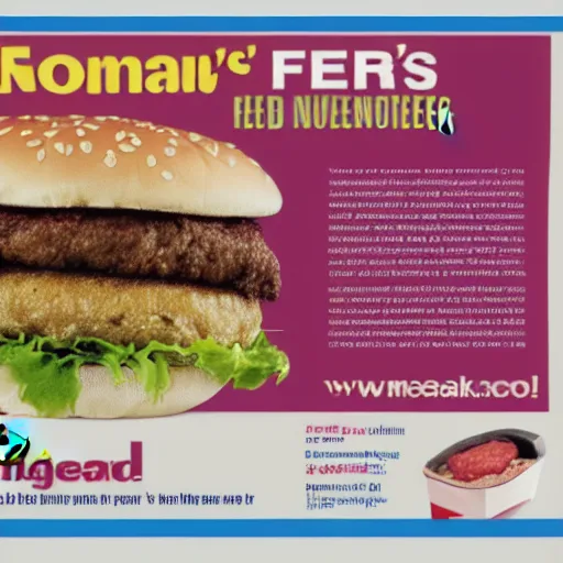 Image similar to advertisement for mcdonald's new feet burger