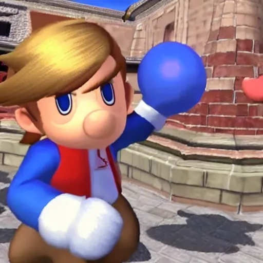 Image similar to Emanuel Macron as a character from the game Super Smash Bros Ultimate
