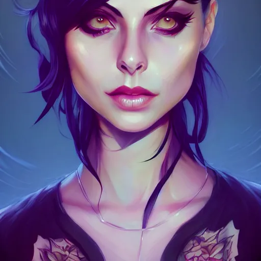 Image similar to a portrait of a beautiful willa holland as a punk, art by lois van baarle and loish and ross tran and rossdraws and sam yang and samdoesarts and artgerm, digital art, highly detailed, intricate, sharp focus, trending on artstation hq, deviantart, unreal engine 5, 4 k uhd image