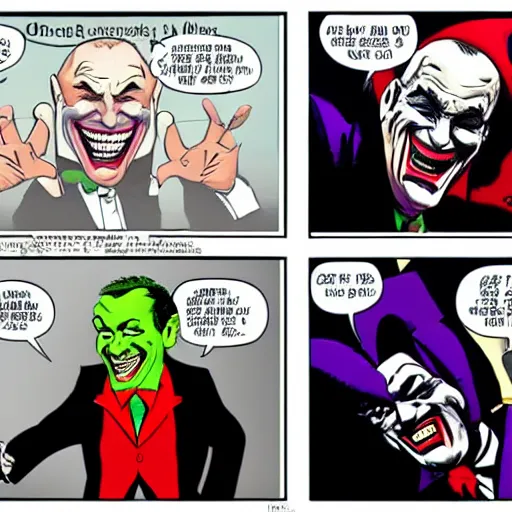 Prompt: Putin dressed as the Joker, artwork by Frank Miller