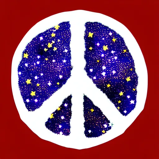 Prompt: peace symbol made of stars