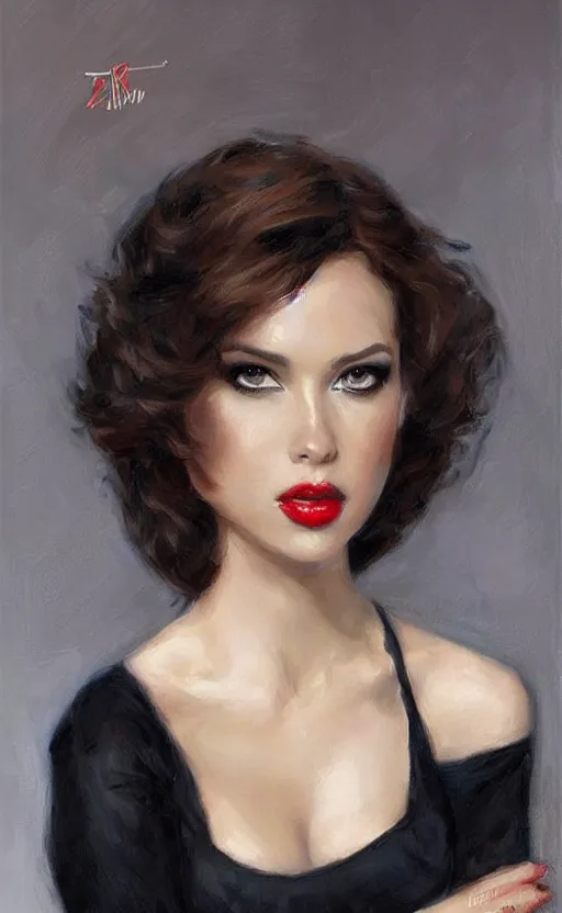 Image similar to Black widow. By Konstantin Razumov, highly detailded