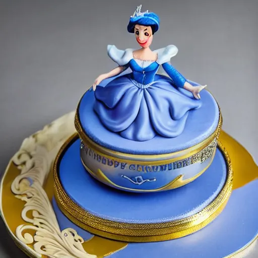 Image similar to high resolution photo of a cinderella cake, michelin star, very tasty, food photography, instagram, trending