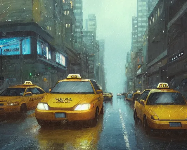 Image similar to a taxi cab driving down a rainy road, gaslight, street lamps. Anime, By Makoto Shinkai, Stanley Artgerm Lau, WLOP, Rossdraws, James Jean, Andrei Riabovitchev, Marc Simonetti, krenz cushart, Sakimichan, trending on ArtStation, digital art.