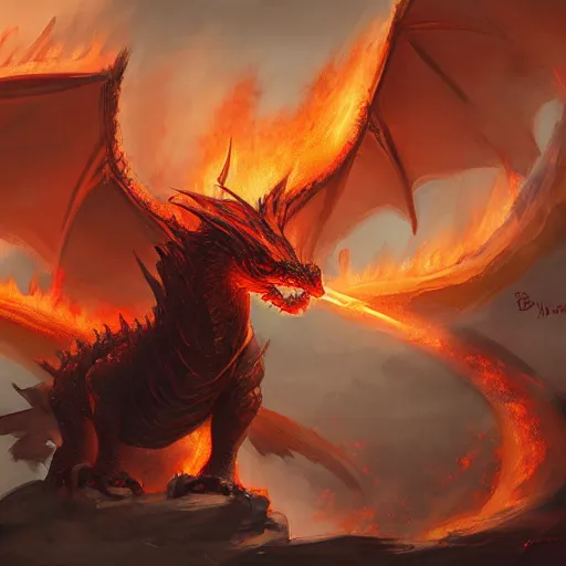 Image similar to a fire dragon by bayard wu,