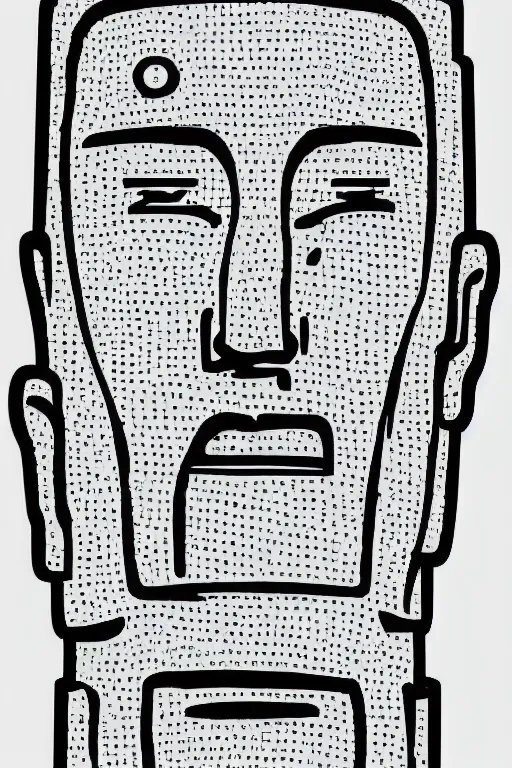 Image similar to vector sprite moai statue popart slap face caricature comic book illustration cartoon graffity street digital