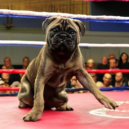 Image similar to brindle bullmastiff puppy in boxing match