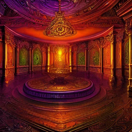 Image similar to Photorealistic Haunted Ballroom in the style of Michael Whelan and Gustave Dore. Hyperdetailed photorealism, 108 megapixels, amazing depth, glowing rich colors, powerful imagery, psychedelic Overtones, 3D finalrender, 3d shading, cinematic lighting, artstation concept art