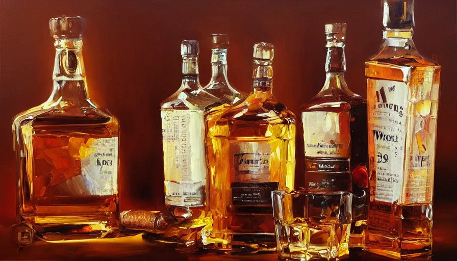 Prompt: clocks, whisky, oil painting by jama jurabaev, brush hard, artstation, high quality, brush stroke