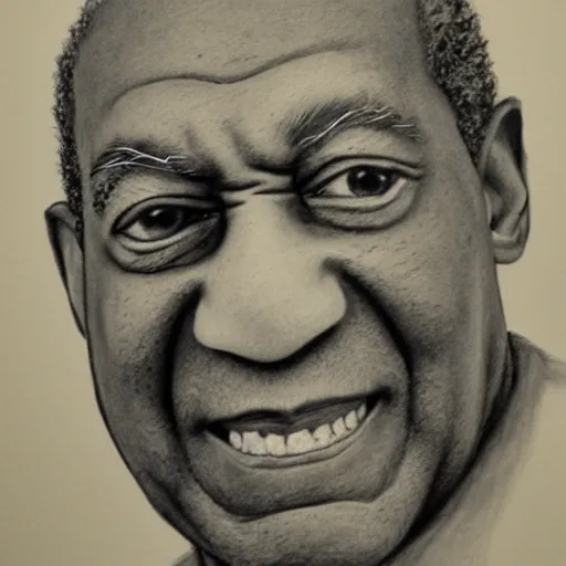 Image similar to a poorly drawn pencil portrait of bill cosby