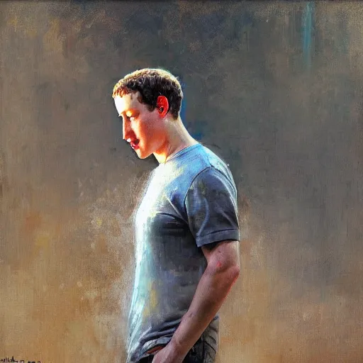 Prompt: mark zuckerberg by Pino Daeni