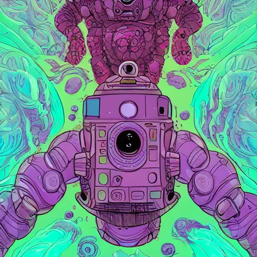 Image similar to the alien cosmic psychedelic tardigrade that awaits you at the end of all of space and time, by josan gonzalez