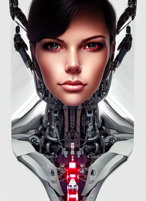 Prompt: portrait of a cyborg woman who turns her head to the (((((right+20))))) left+350 (((((up))))) (((((down))))) by Artgerm,eyes closed , biomechanical, hyper detailled, trending on artstation